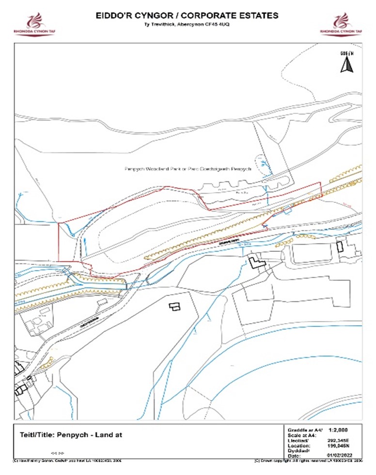 Land at Penpych (former Blaencwm Football Field) aerial map