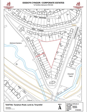 Land at Tynybryn Road, Tonyrefail aerial map