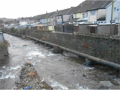 Ynyshir river walls 2