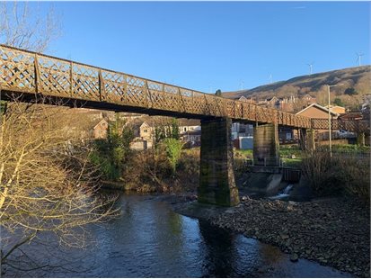Brook Street footbridge at Ystrad Rhondda Railway Station
