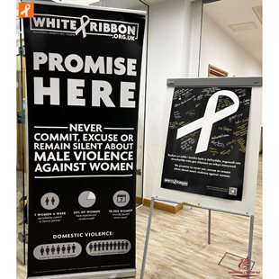 White Ribbon BannerPoster