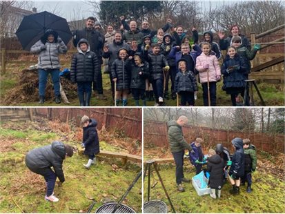 Bodringallt Primary School garden tidy up