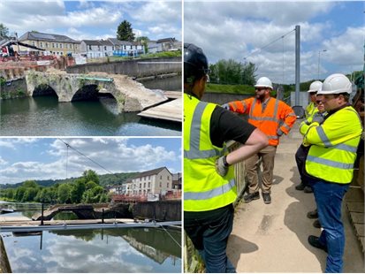 Leader visit to Castle Inn Bridge site - Copy