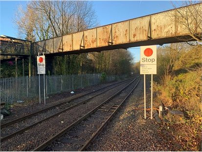 Brook Street footbridge at Ystrad Rhondda Railway Station