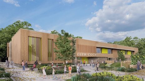An artist impression of the new school for Glyn-coch