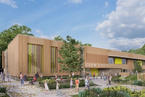 Dwy ysgol newydd sbon sy'n agor y flwyddyn nesaf wedi'u henwi'n swyddogol