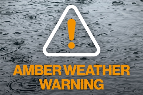 Friday weather warning upgraded to AMBER and a named storm