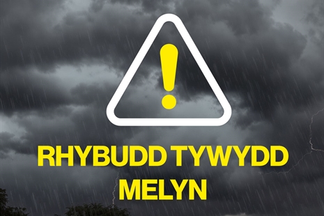 Y Swyddfa Dywydd yn cyhoeddi PUMED rhybudd tywydd mewn pythefnos