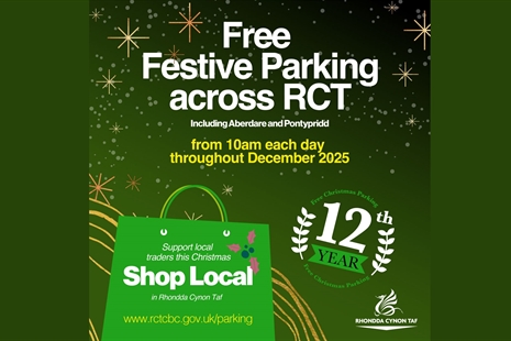 Parking in our town centres will be FREE once again this December
