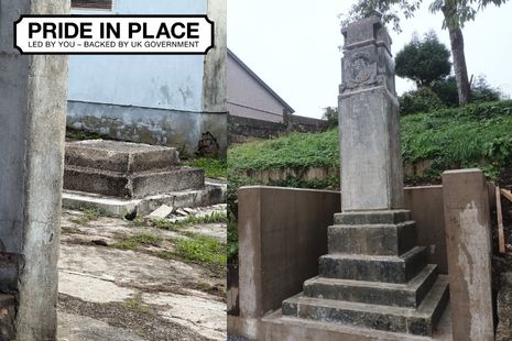 Work progresses following relocation of Tonypandy War Memorial