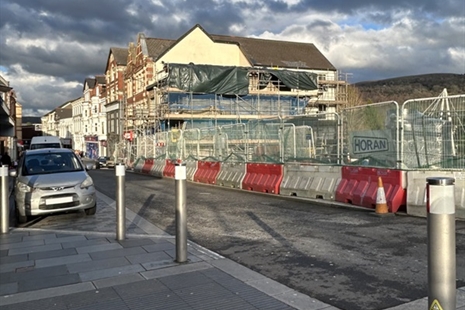 Sunday road closure in Pontypridd town centre for M&S site works