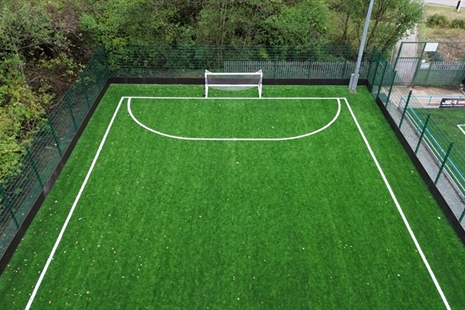 Upgraded sports pitch in Clydach Vale as part of new school investment