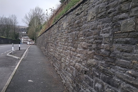 Two phases of wall repair scheme in Tonypandy now complete