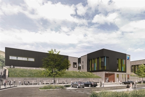 Fideo argraff arlunydd yn dangos sut y gallai'r buddsoddiad arfaethedig mewn ysgol yn y Cymer edrych