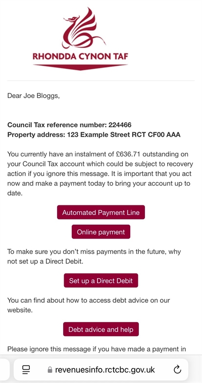 Payment screen